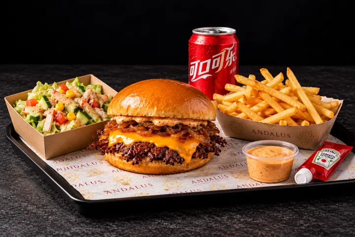 Andalus smash burger combo